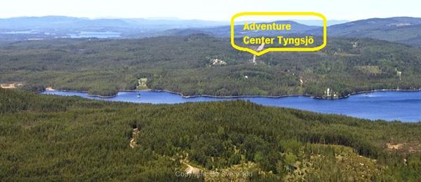 Aerial view of the Tyngsjö lake a part of the canoetrip